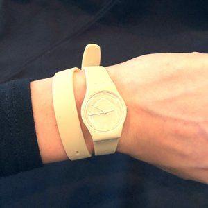 Wrap Around Swatch Watch - Cream